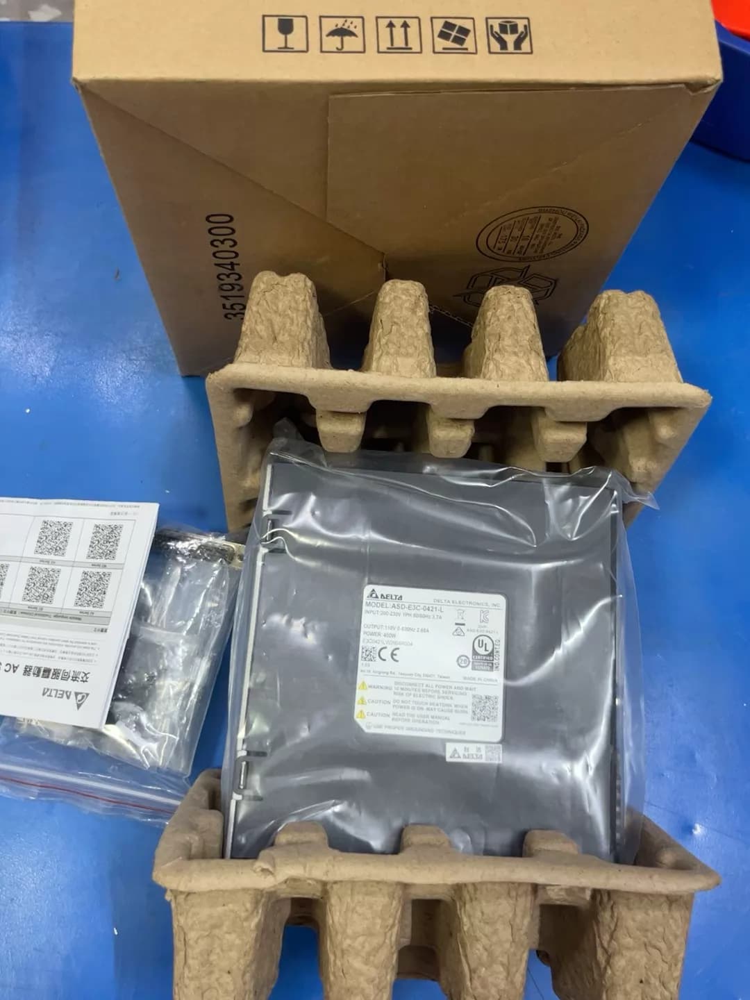 100% splinterny original og ægte Delta ASD-E3-0421-L Frekvensomformere Drive Servo Motor