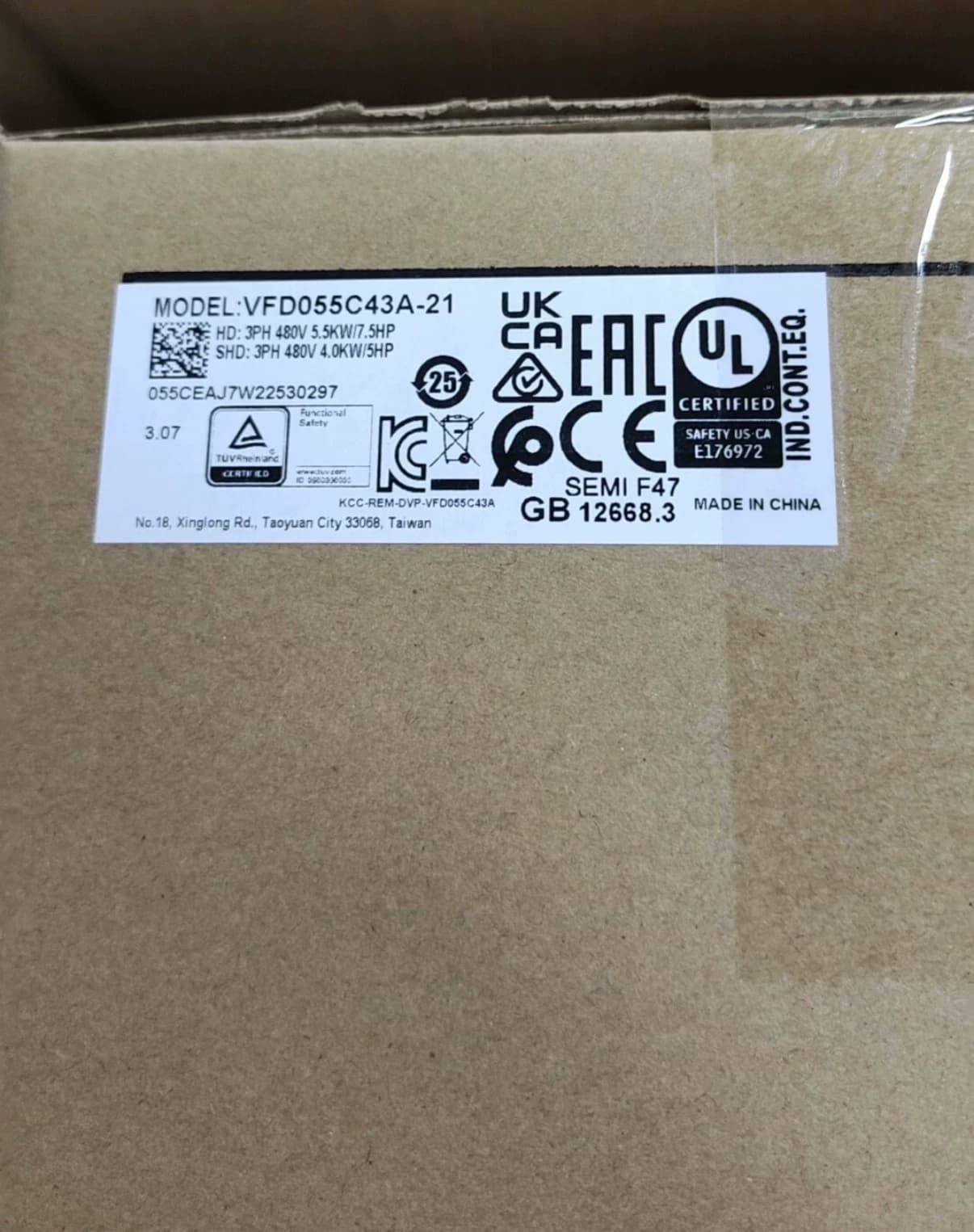 100% splinterny original og ægte Delta VFD055C43A-21 Frekvensomformere Drive Servo Motor