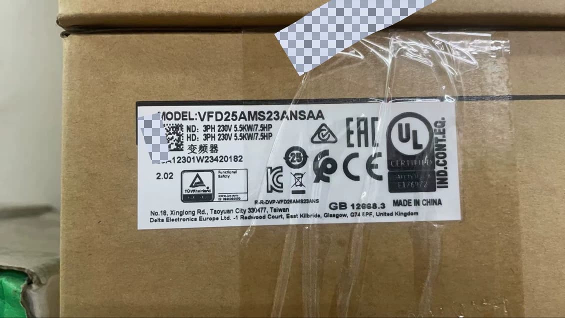 100% helt ny original og ægte Delta VFD25AMS23ANSAA 5,5KW trefaset 220V frekvensomformere Drive Servo Motor
