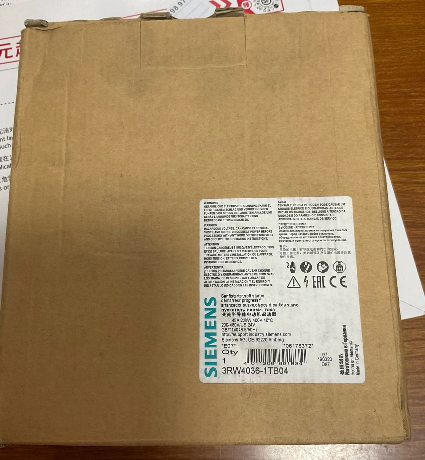 Splinterny, ægte, fabriksindstillet Siemens 3RW4036-1TB04 Soft Starter SIRIUS SOFT STARTER