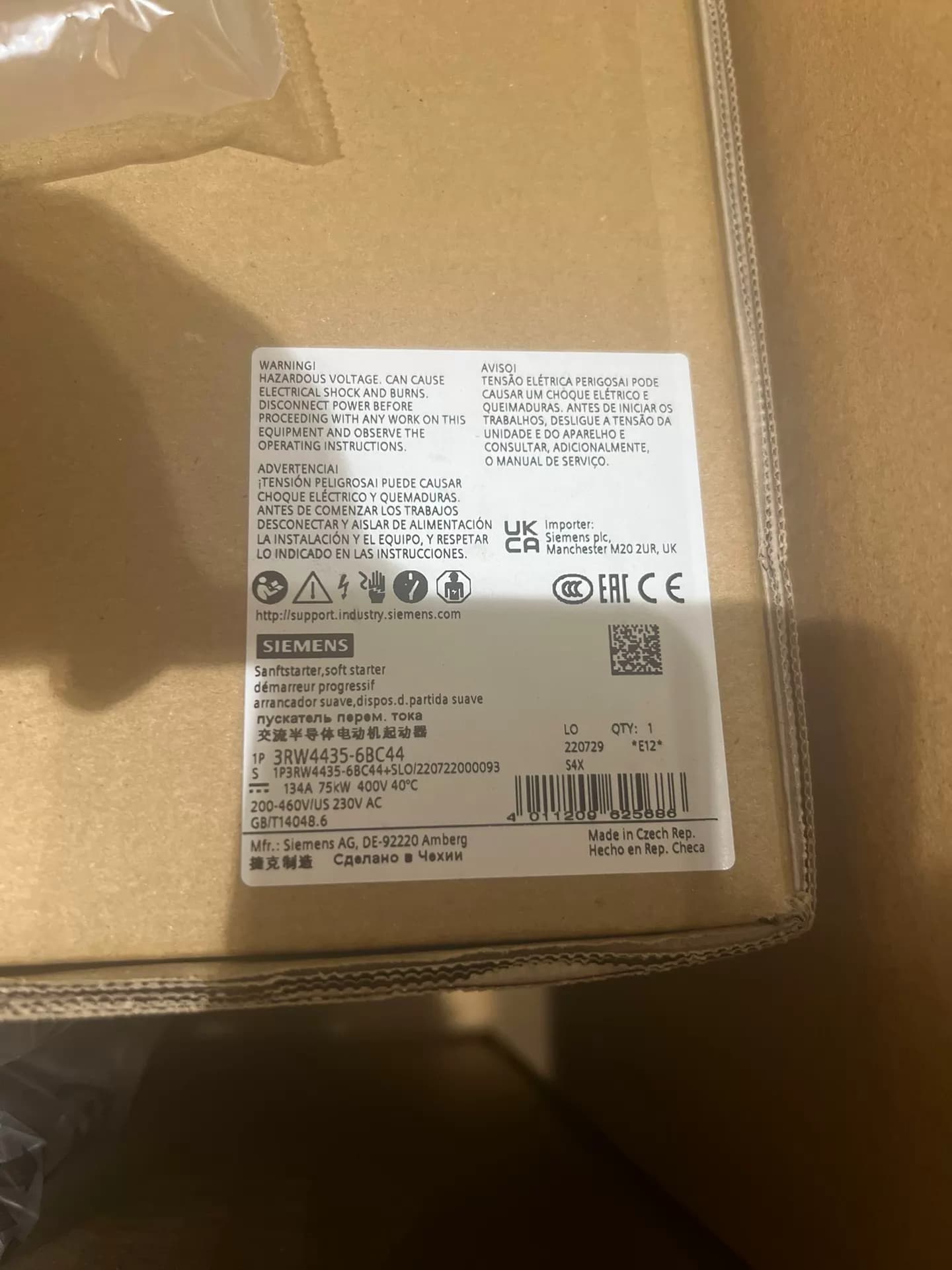 Splinterny, ægte, fabriksrettet Siemens 3RW4435-6BC44 Soft Starter SIRIUS SOFT STARTER
