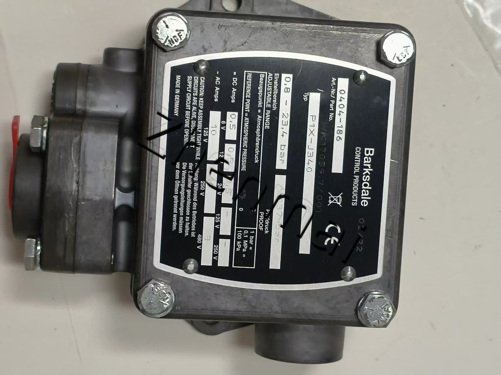 Splinterny original Barksdale 0404-186 P1X-J340 Tryksensor Niveauafbryder Flowkontakt Trykafbryder Hurtig levering
