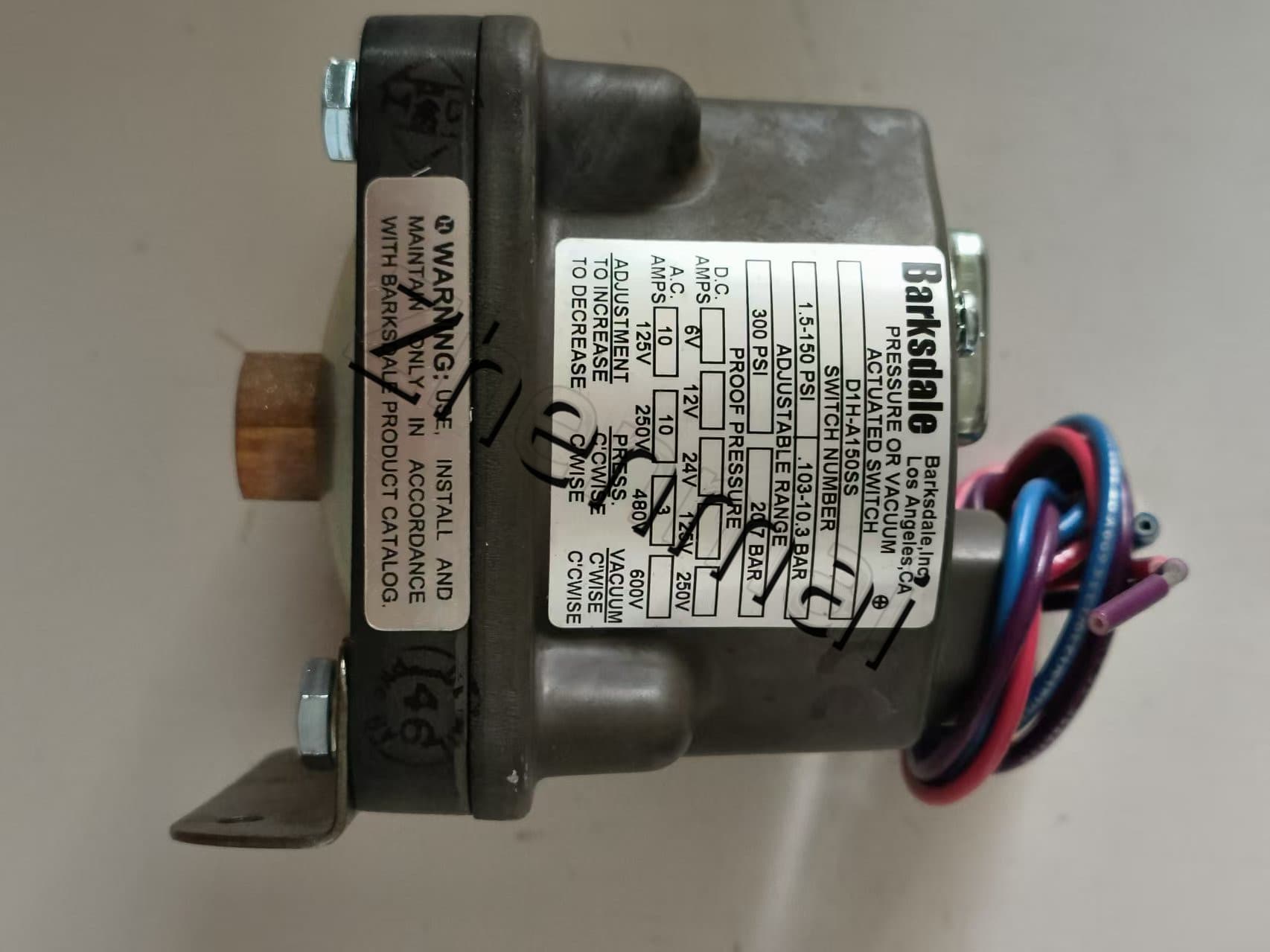 Splinterny original Barksdale D1H-A150SS Tryksensor Niveauafbryder Flowkontakt Trykafbryder Hurtig levering