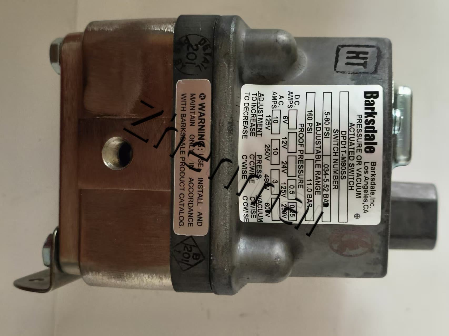 Splinterny original Barksdale DPD1T-M80SS Tryksensor Niveauafbryder Flowkontakt Trykafbryder Hurtig levering