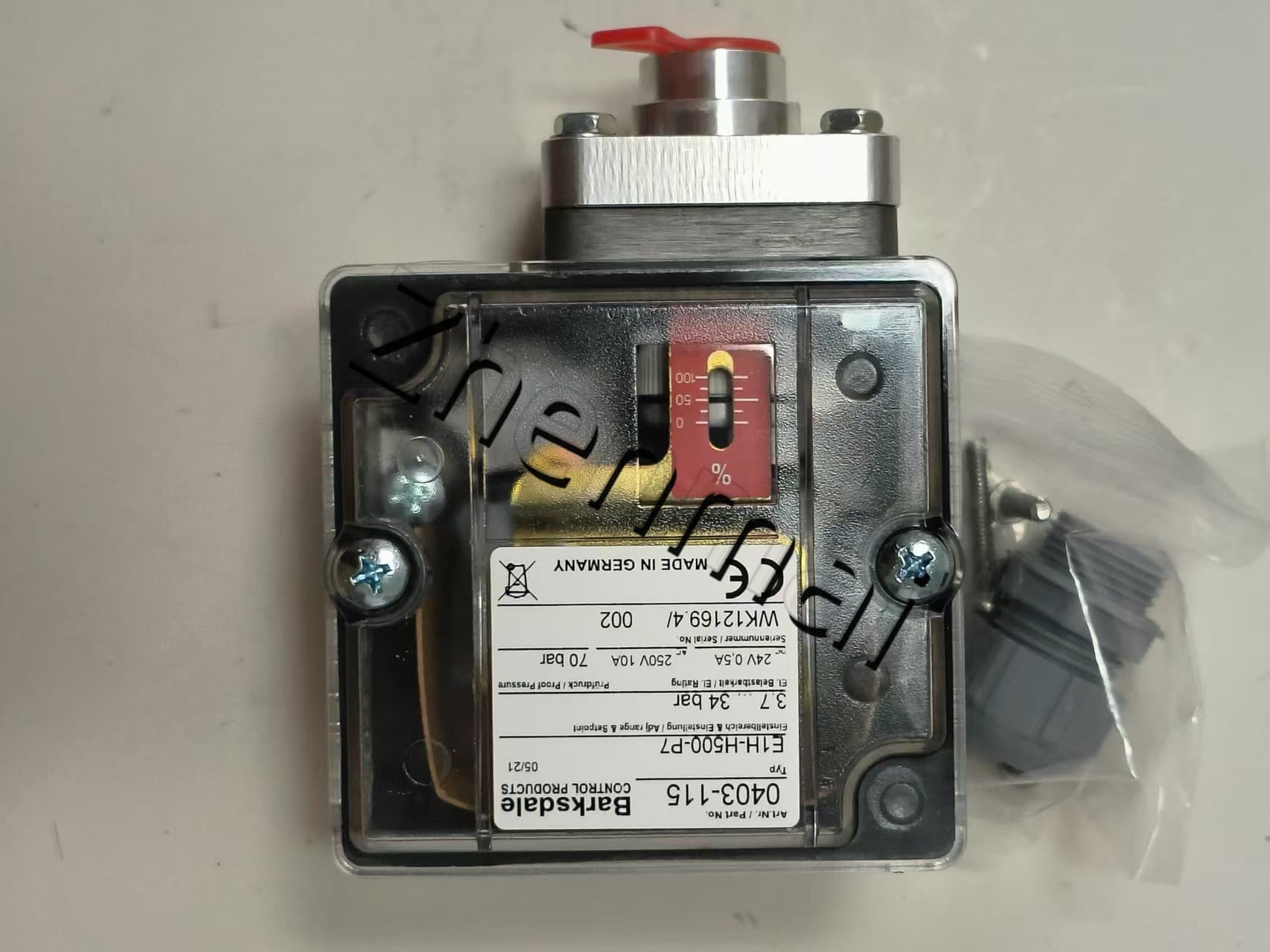 Splinterny original Barksdale E1H-H500-P7 0403-115 Tryksensor Niveauafbryder Flowkontakt Trykafbryder Hurtig levering