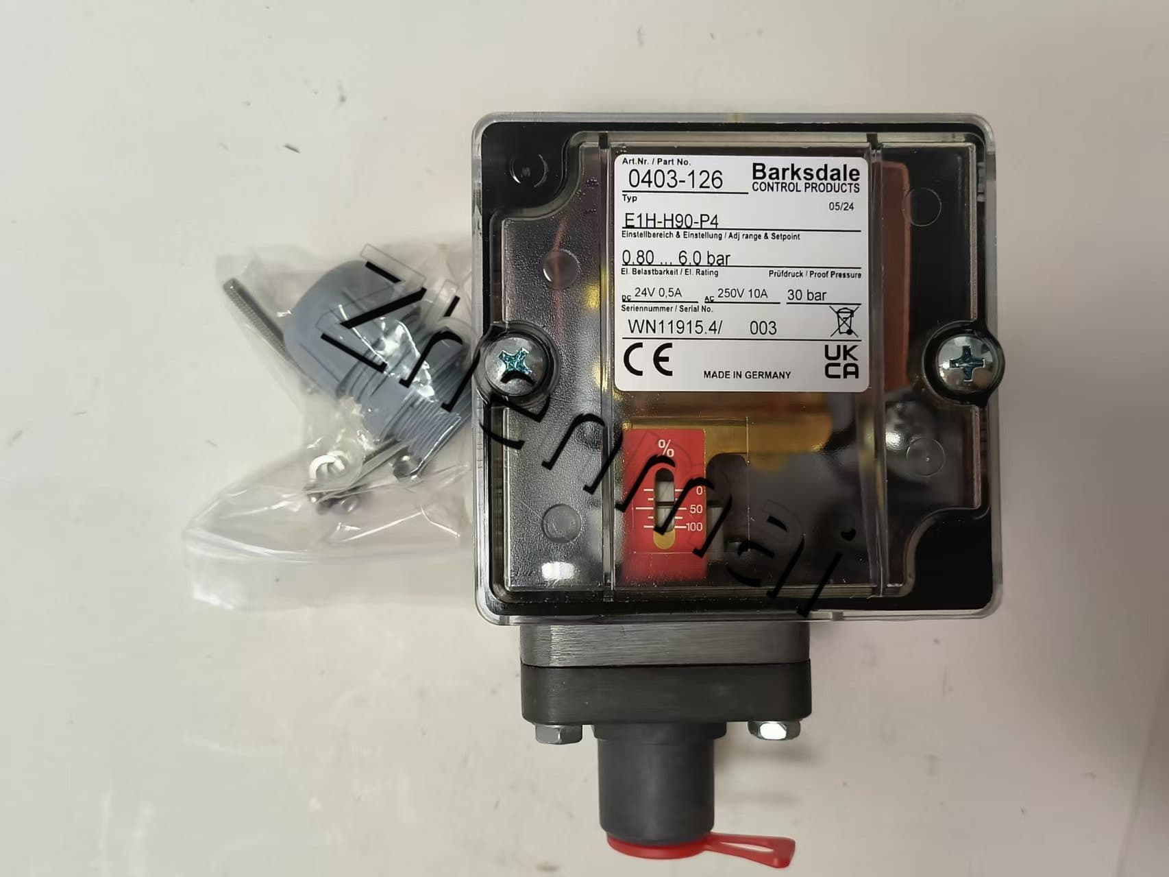 Splinterny original Barksdale E1H-H90-P4 Tryksensor Niveaukontakt Flowkontakt Trykkontakt Hurtig levering