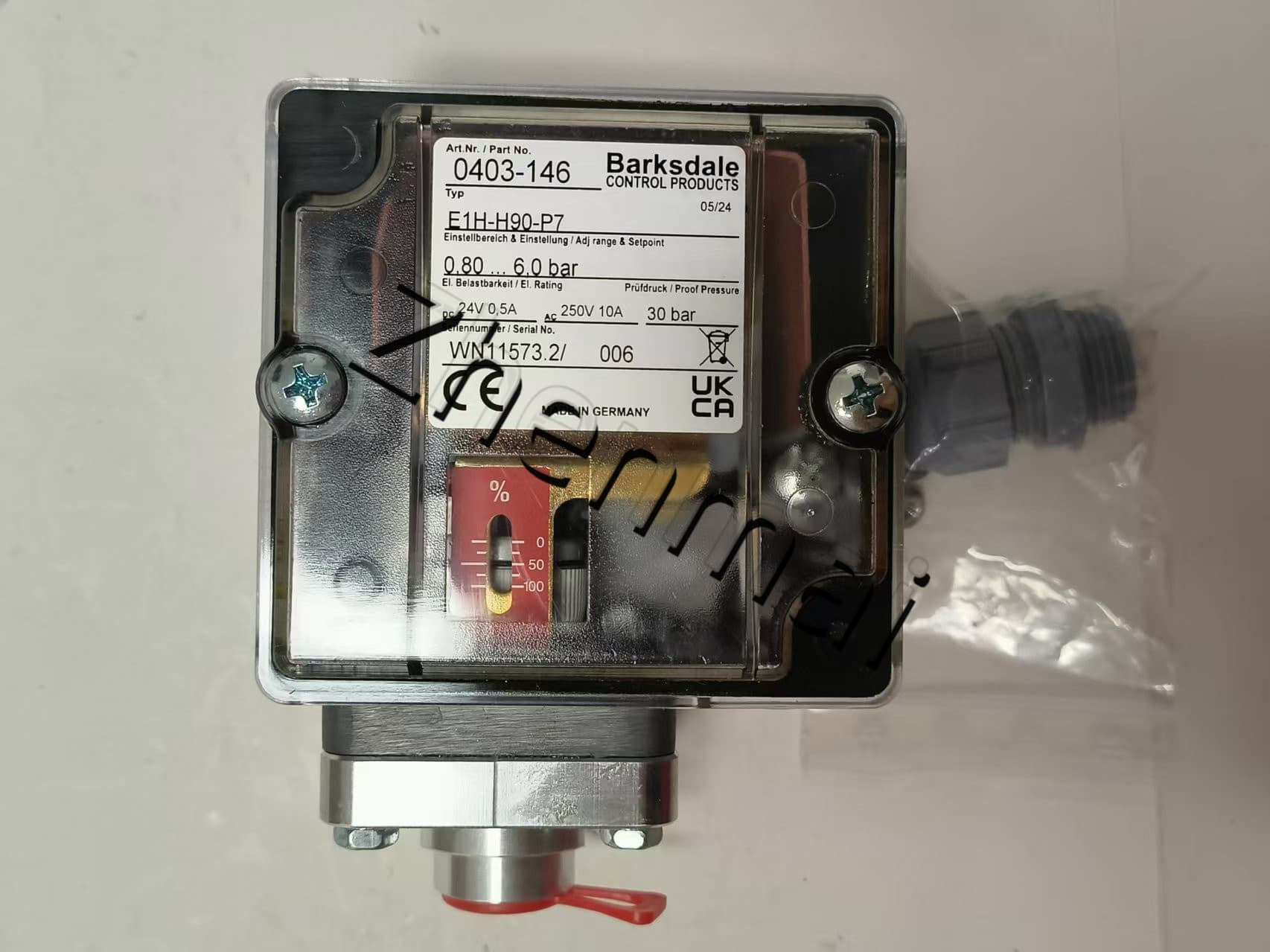 Splinterny original Barksdale E1H-H90-P7 0403-146 Tryksensor Niveauafbryder Flowkontakt Trykafbryder Hurtig levering