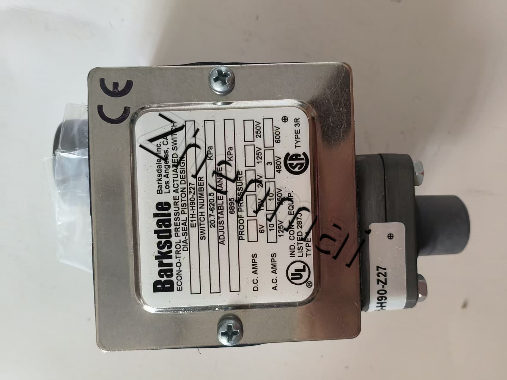 Splinterny original Barksdale E1H-H90-Z27 Tryksensor Niveaukontakt Flowkontakt Trykkontakt Hurtig levering