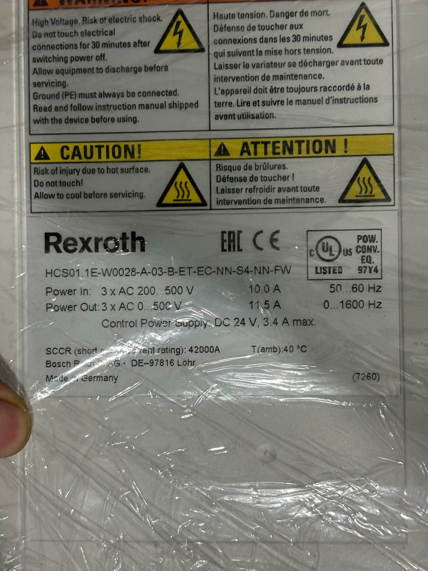 Splinterny original Bosch Rexroth servomotor HCS01.1E-W0028-A-03-B-ET-EC-NN-S4-NN-FW servomotor Hurtig levering