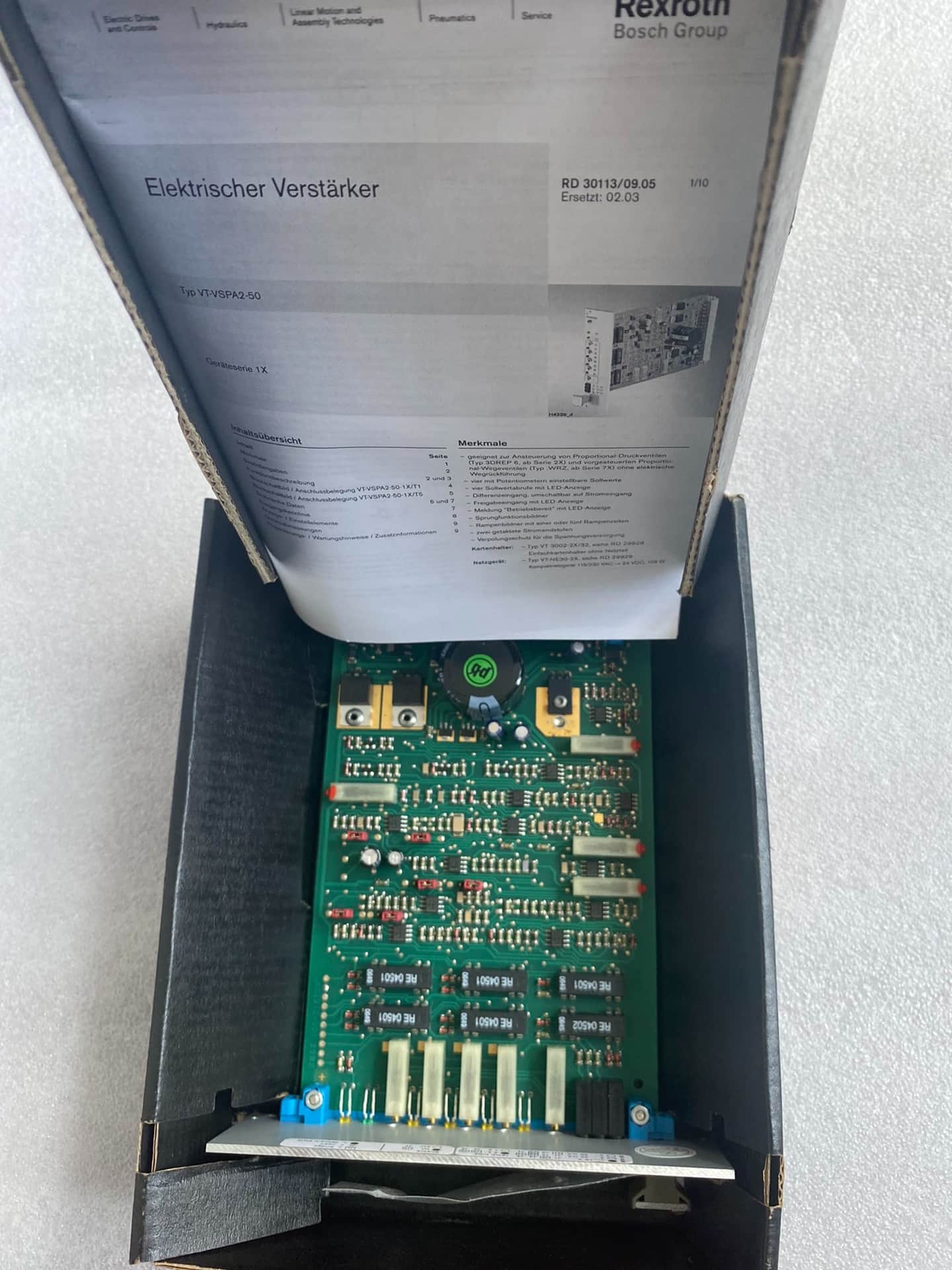 Splinterny original Bosch Rexroth servodrev Proportionalventil Proportionalventilforstærker VT-VRPA1-100-1XV00 Servomotor Hurtig levering
